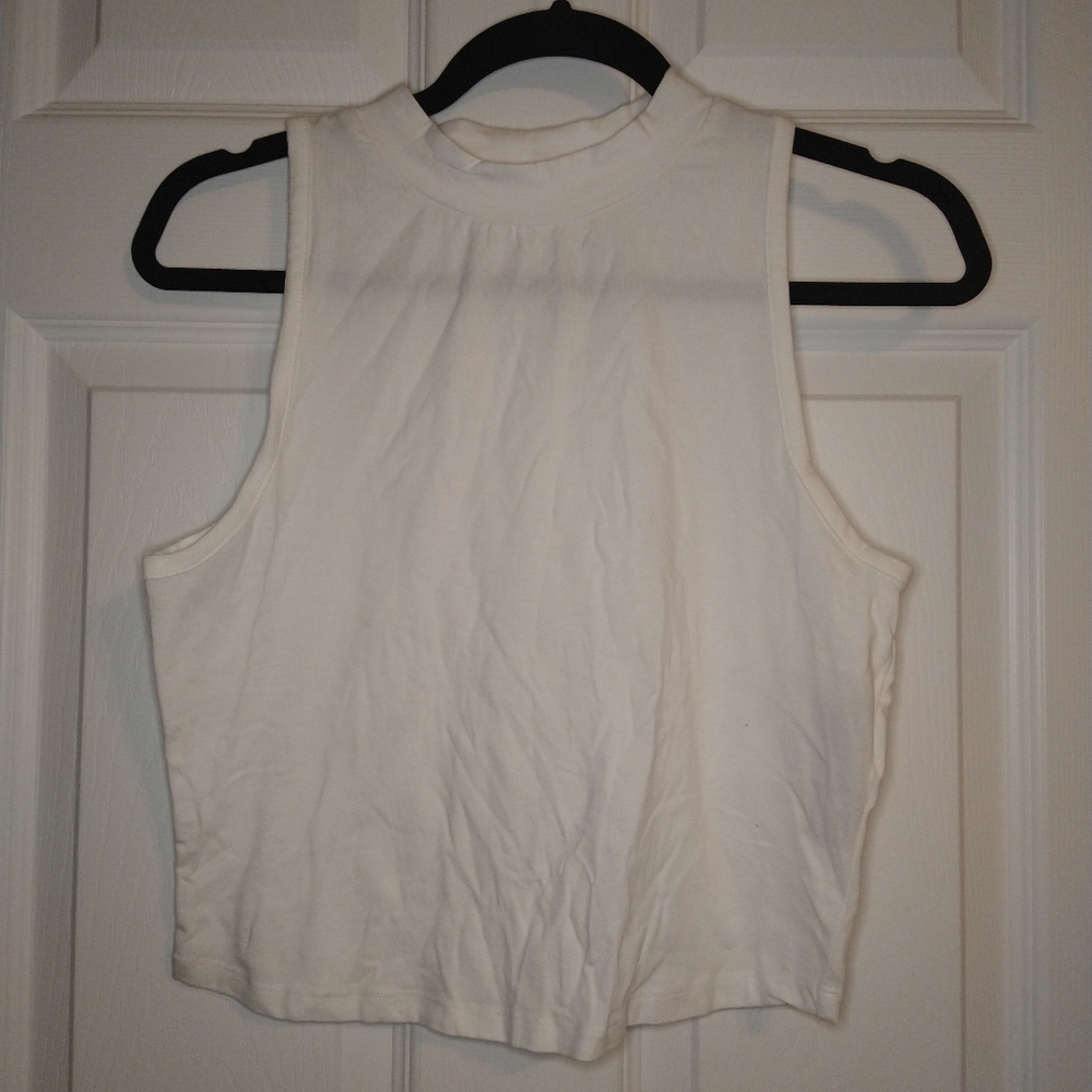 Ardene White high neck crop tank
